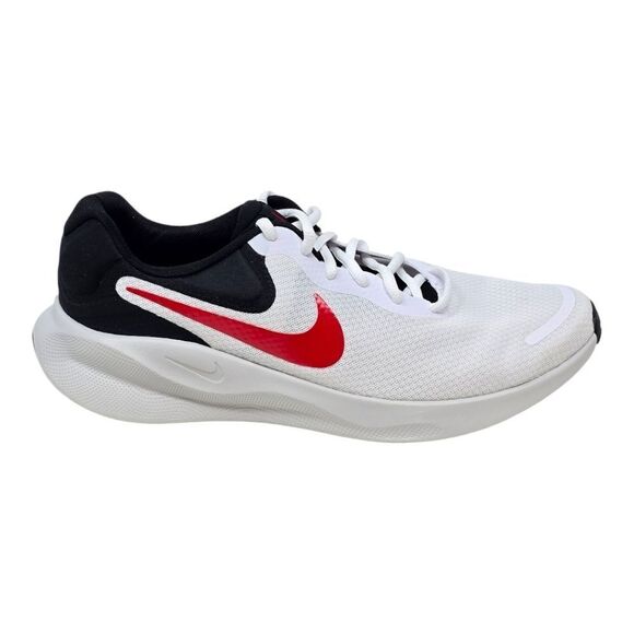 Nike Revolution 7 Running Shoes FB2207-102 Mens Sizes White Fire Red Black - Picture 1 of 6